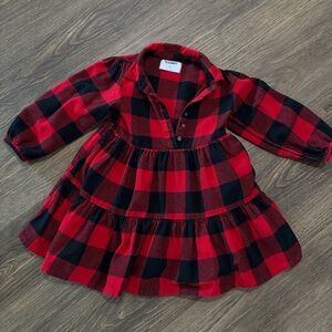 Christmas red and black flannel dress 5t Old Navy